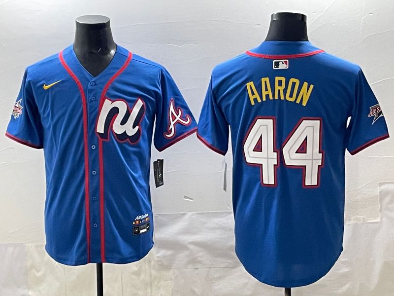 Men 2025 Atlanta Braves #44 Aaron Blue All star Nike MLB Jersey style 01->atlanta braves->MLB Jersey
